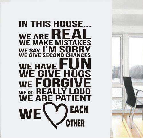 VINYL DECAL - in our house