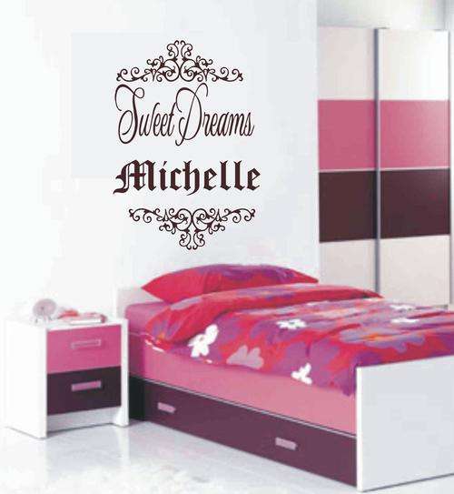 VINYL DECAL PERSONALISED WITH YOUR NAME - SWEET DREAMS
