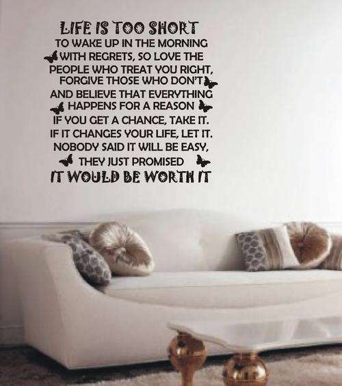 VINYL DECAL - LIFE IS TOO SHORT