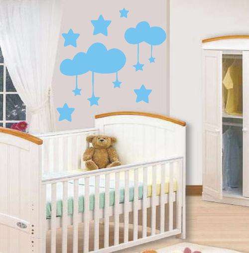 VINYL DECAL- CLOUDS AND STARS