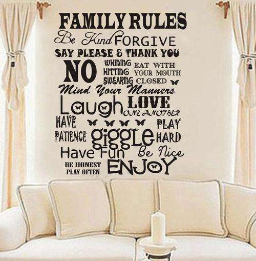 VINYL DECAL - family rulesx