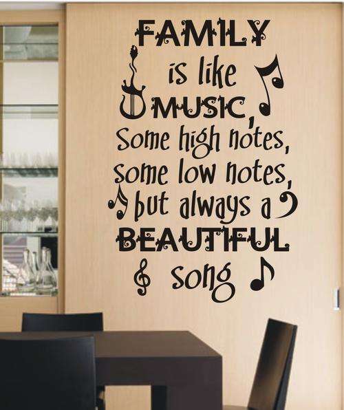 WALL DECAL - FAMILY SONG. (PLEASE LOOK AT MY SPECIAL SHIPPING RATES FOR 3 DECALS OR MORE)