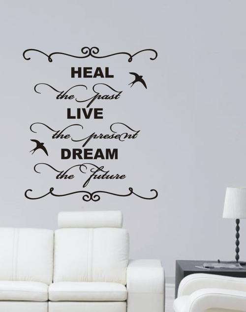 WALL DECAL - HEAL THE PAST(PLEASE LOOK AT MY SPECIAL SHIPPING RATES FOR 3 DECALS OR MORE)
