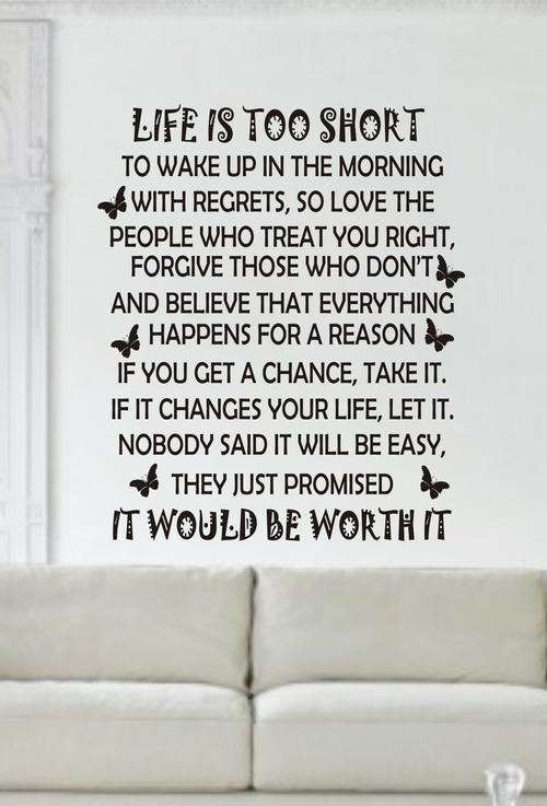 WALL DECAL - LIFE IS TOO SHORT