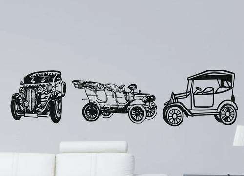 VINYL DECAL- 3 VINTAGE CARS