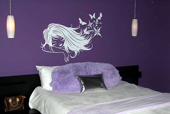 SLEEPING GIRL WITH BUTTERFLIES AND FLOWERS- ANY COLOUR