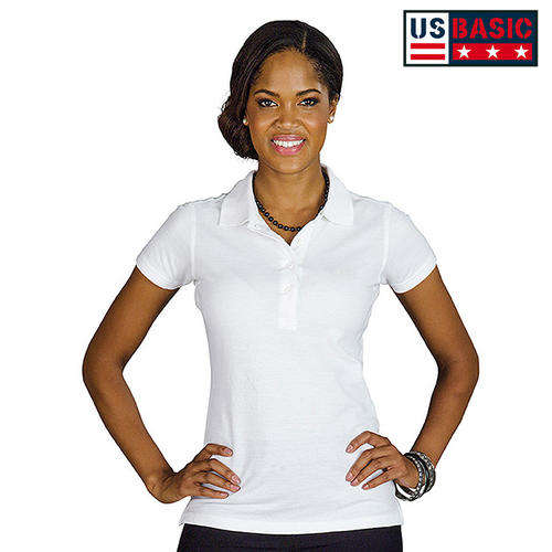US BASIC - Cardinal Single Jersey Polo Golf Shirt - LADIES - 7 Colours - S-3XL
