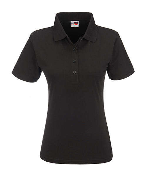 US Basic Cardinal Single Jersey Golf Shirt - Ladies - Black