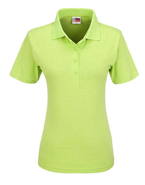 US Basic Cardinal Single Jersey Golf Shirt - Ladies - lime