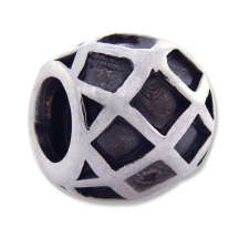 Authentic BIAGI Sterling Silver charm - BALL with DIAMOND PATTERN - fits Pandora, Bacio, Troll