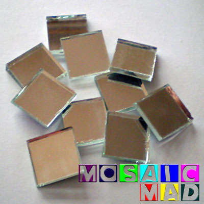 **SPECIAL** 16 Glass Mosaic Tiles: MIRROR 23mm x 23mm x 4mm