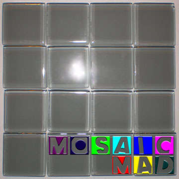 **SPECIAL** 16 Crystal Glass Mosaic Tiles: TRAFFIC GREY 23mm x 23mm x 4mm