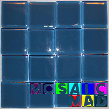 **SPECIAL** 16 Crystal Glass Mosaic Tiles: MEDITERRANEAN BLUE 23mm x 23mm x 4mm