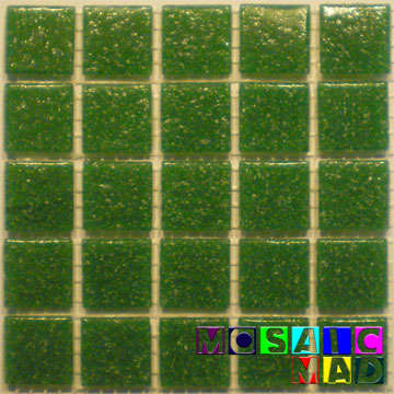 **SPECIAL** 25 Riverglass Mosaic Tiles: METALLIC GREEN 20mm x 20mm x 4mm