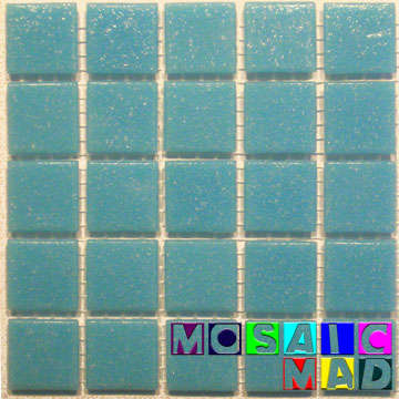 **SPECIAL** 25 Riverglass Mosaic Tiles: SKY BLUE 20mm x 20mm x 4mm