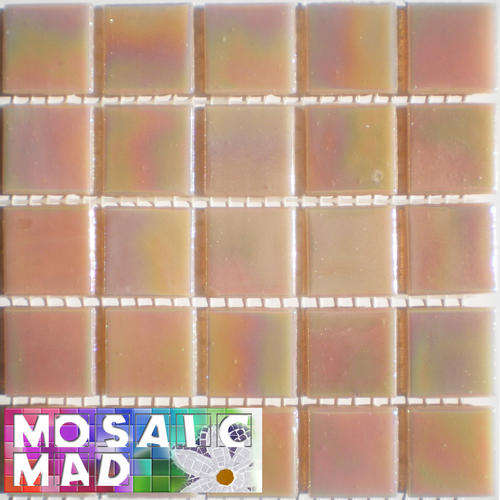 25 Riverglass Mosaic Tiles: "MAGIC" SHELL PINK 20mm x 20mm x 4mm