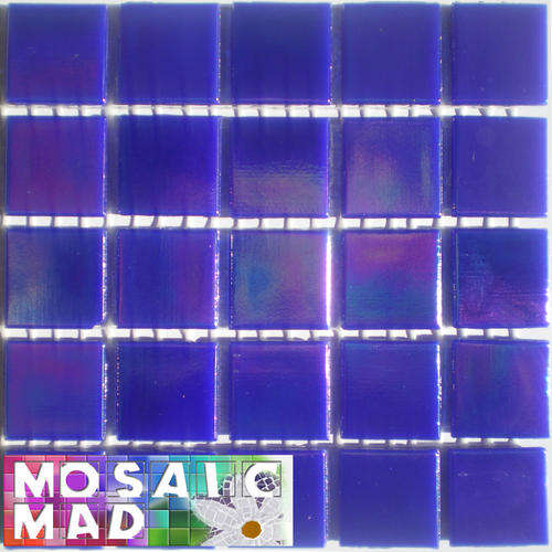 25 Riverglass Mosaic Tiles: "MAGIC" KINGFISHER BLUE 20mm x 20mm x 4mm