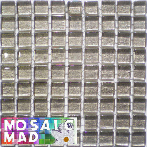*81* Crystal Glass Mosaic Tiles: METALLIC CHAMPAGNE 10mm x 10mm x 4mm