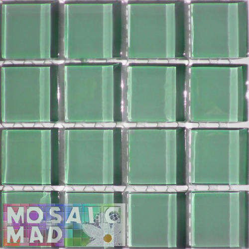 16 Crystal Glass Mosaic Tiles: SEAFOAM 23mm x 23mm x 4mm