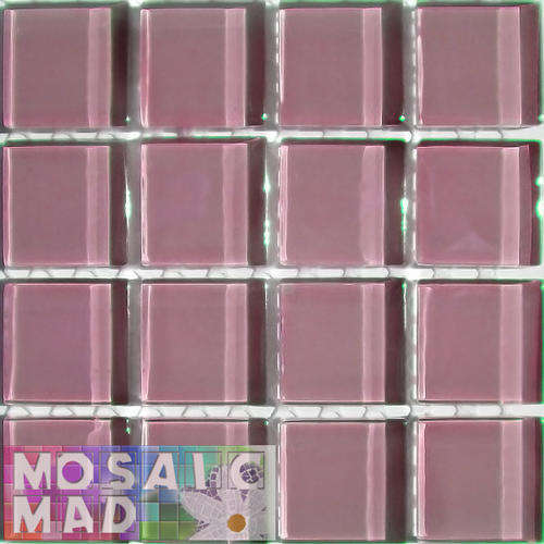 16 Crystal Glass Mosaic Tiles: VIOLET 23mm x 23mm x 4mm