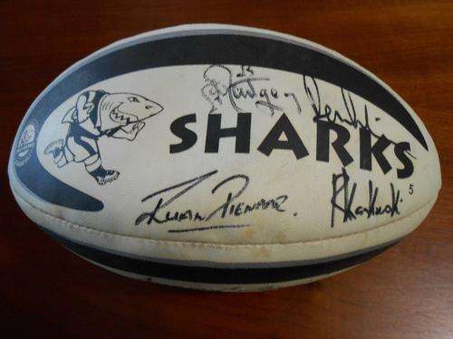 SIGNED SHARKS RUGBY BALL