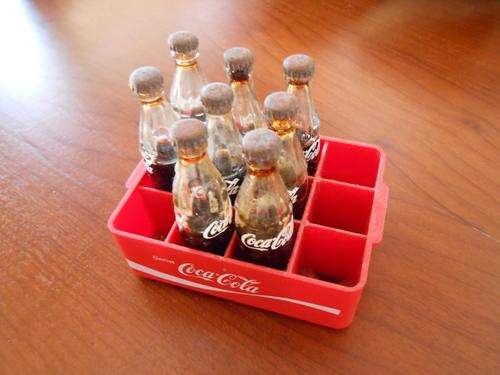 MINITURE CRATE OF COCA-COLA BOTTLES