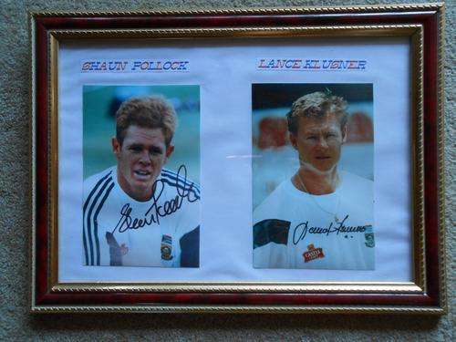 SIGNED AND FRAMED PHOTOS OF SHAUN POLLOCK AND LANCE KLUSNER
