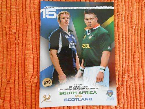 OFFICIAL MATCH PROGRAMME - SOUTH AFRICA vs SCOTLAND