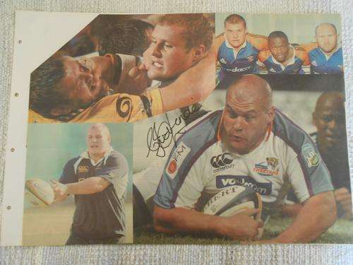 SIGNED COLLAGE OF CJ VAN DER LINDE