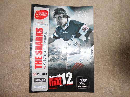 THE SHARKS vs WESTERN PROVINCE RUGBY PROGRAMME