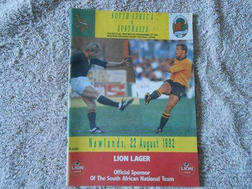 OFFICIAL TEST MATCH RUGBY PROGRAMME - SOUTH AFRICA vs AUSTRALIA