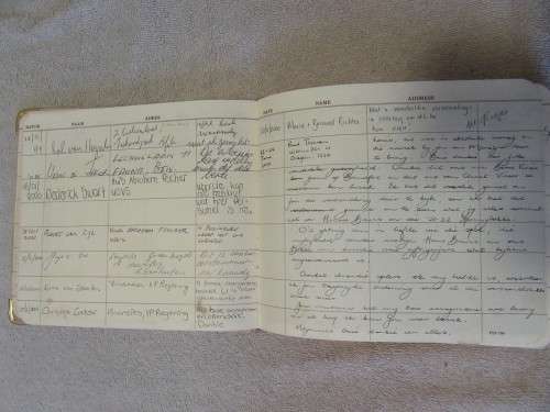 DR LOUIS VAN DER WATT`S VISITORS BOOK TO HIS PRIVATE MUSEUM/RUGBY COLLECTION
