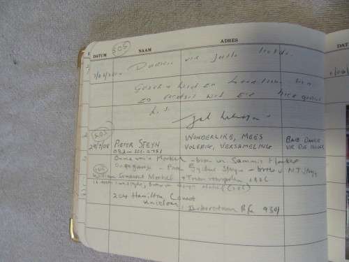 DR LOUIS VAN DER WATT`S VISITORS BOOK TO HIS PRIVATE MUSEUM/RUGBY COLLECTION