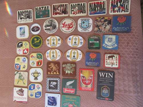 LARGE SELECTION OF RUGBY COASTERS - ALL FOR ONE BID