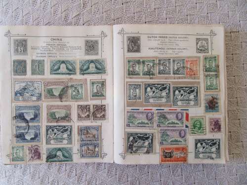 VINTAGE STAMP ALBUM FULL OF STAMPS