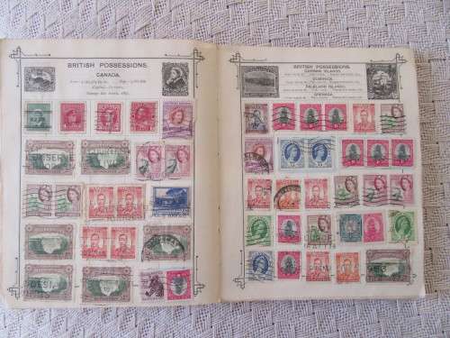 VINTAGE STAMP ALBUM FULL OF STAMPS
