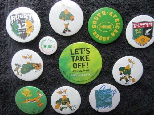 11 RUGBY BUTTON BADGES
