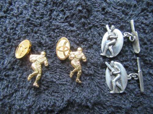 RUGBY PLAYER AND CRICKET PLAYER CUFFLINKS