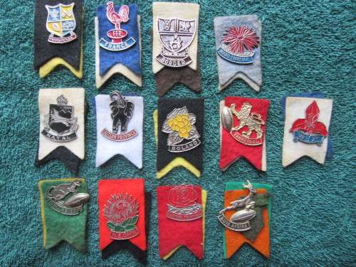 13 RUGBY STICK PIN BADGES