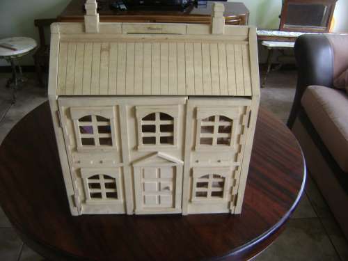 woolies woden doll house and accessories - see pictures