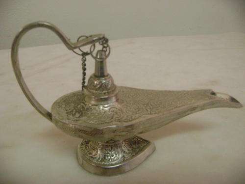 SILVER PLATED JENIE OIL LAMP