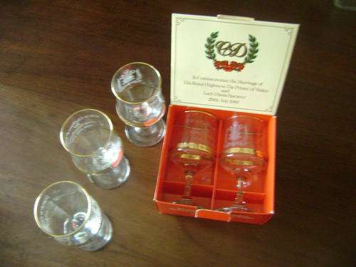 THE ROYAL WEDDING COMMEMORATIVE GOBLETS - MADE IN ENGLAND.
