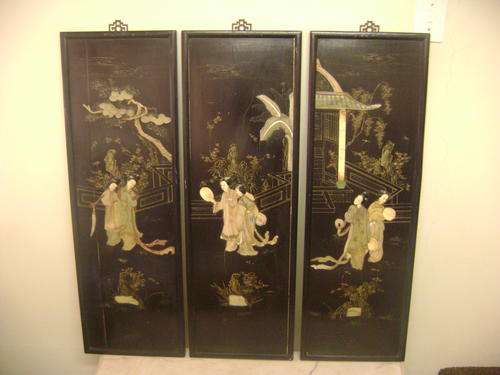 3X WALL HANGING PANELS OF ORIENTAL SCENE