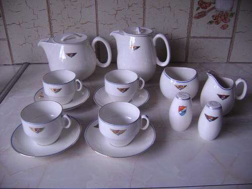 VERY OLD 14 PIECE TEA SET - JURGENS CARAVANS - MADE IN SOUTH AFRICA