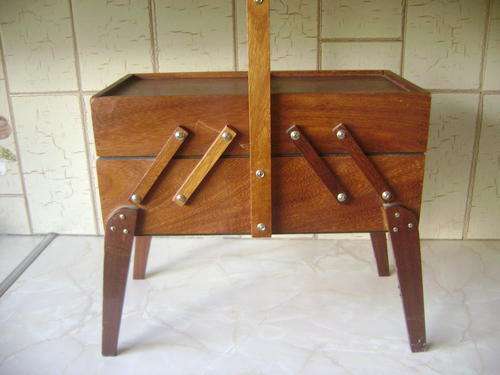 OLD SEWING BOX ON LEGS IN VERY GOOD CONDITION