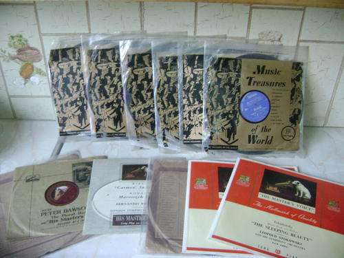 11X VINTAGE RECORDS HIS MASTERS VOICE &MUSIC TREASURES OF THE WORLD
