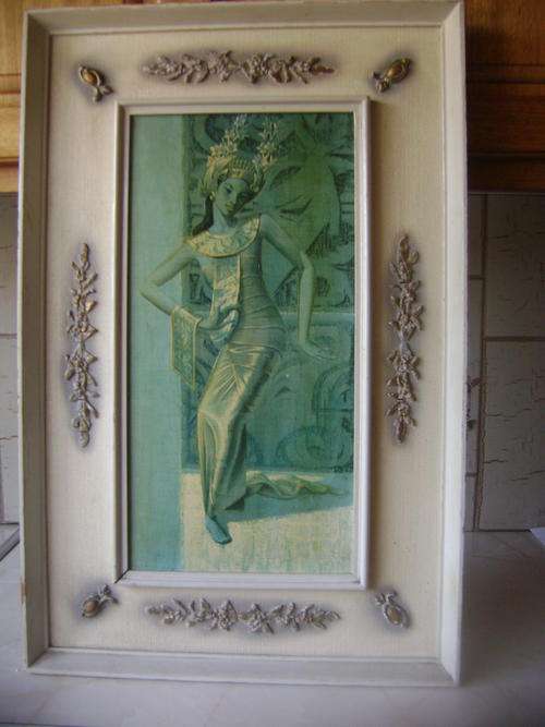 RARE TRETCHIKOFF PRINT THE BALINESE DANCER IN OLD WOODEN FRAME