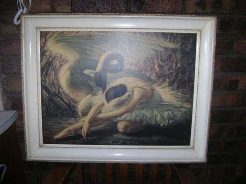 TRETCHIKOFF THE DYING SWAN - STILL IN ORIGINAL WOODEN FRAME - AMAZING CONDITION