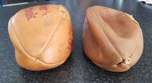 2 x Vintage Genuine Leather Invinsible `Super Springbok` Rugby Balls - One Lot