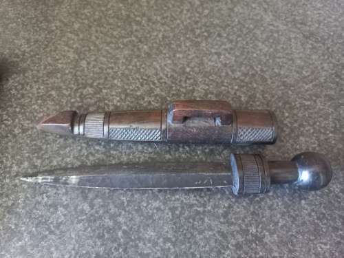 3X OLD AFRICAN KNIVES MADE OF BLACKWOOD
